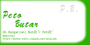 peto butar business card